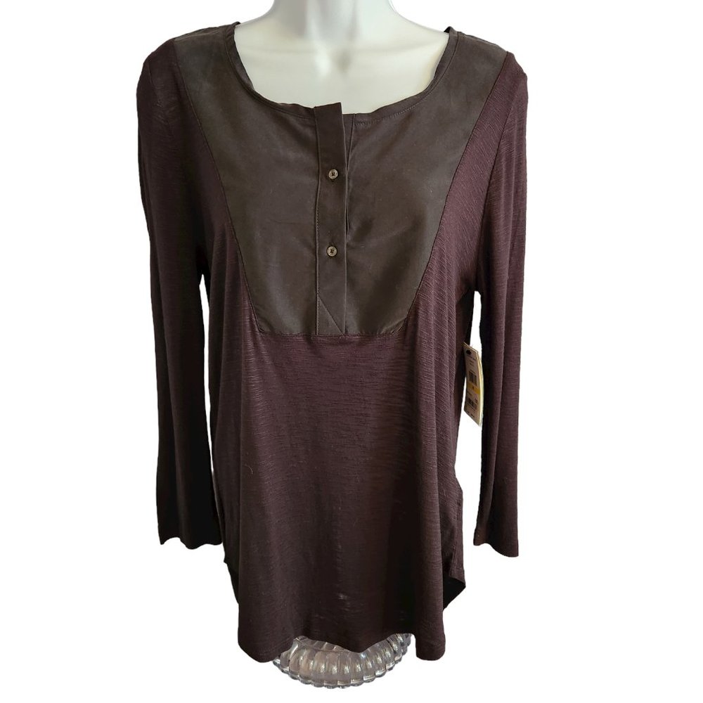 NEW Black Calvin Klein Long Sleeve Top Size Medium